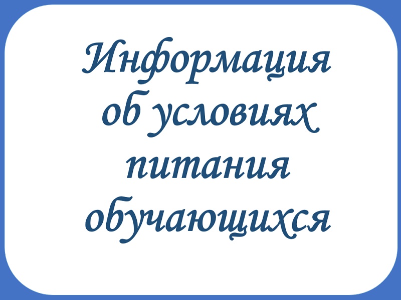 Информация об условиях питания обучающихся.